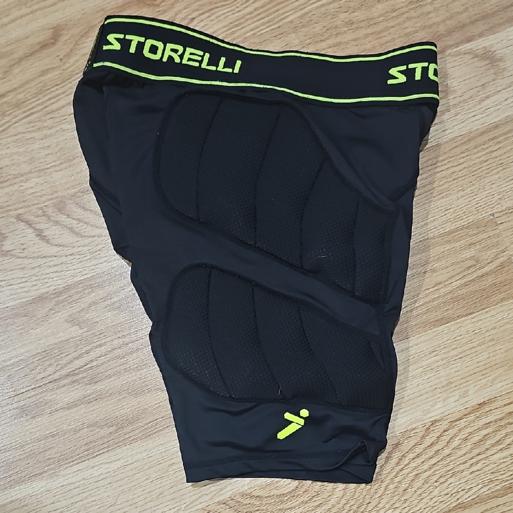 XL Goalkeeper Storelli Kids Black Padded Sports Shorts
